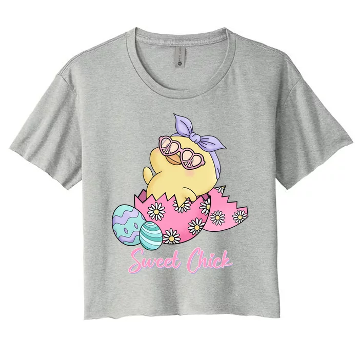 Sweet Chick Cute Spring Easter Women's Crop Top Tee