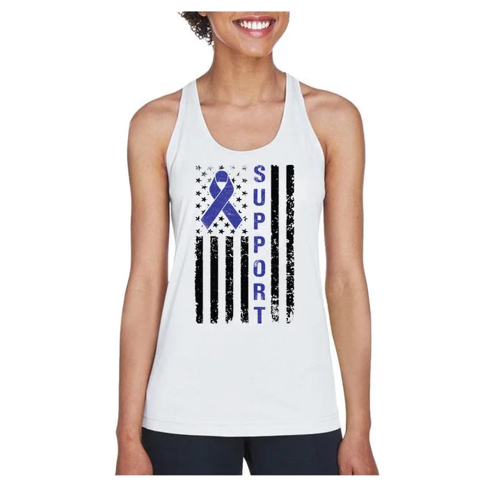 Support Colon Cancer Awareness Women's Racerback Tank