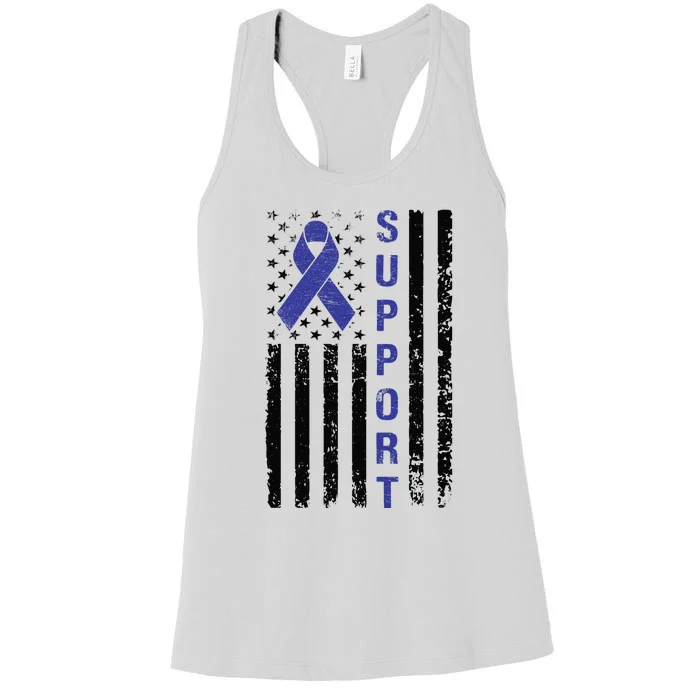 Support Colon Cancer Awareness Women's Racerback Tank