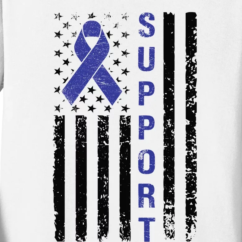 Support Colon Cancer Awareness Kids Long Sleeve Shirt