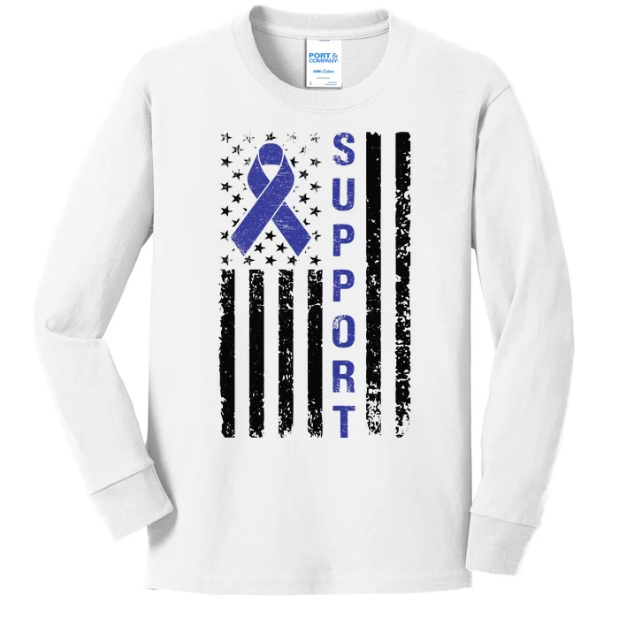 Support Colon Cancer Awareness Kids Long Sleeve Shirt