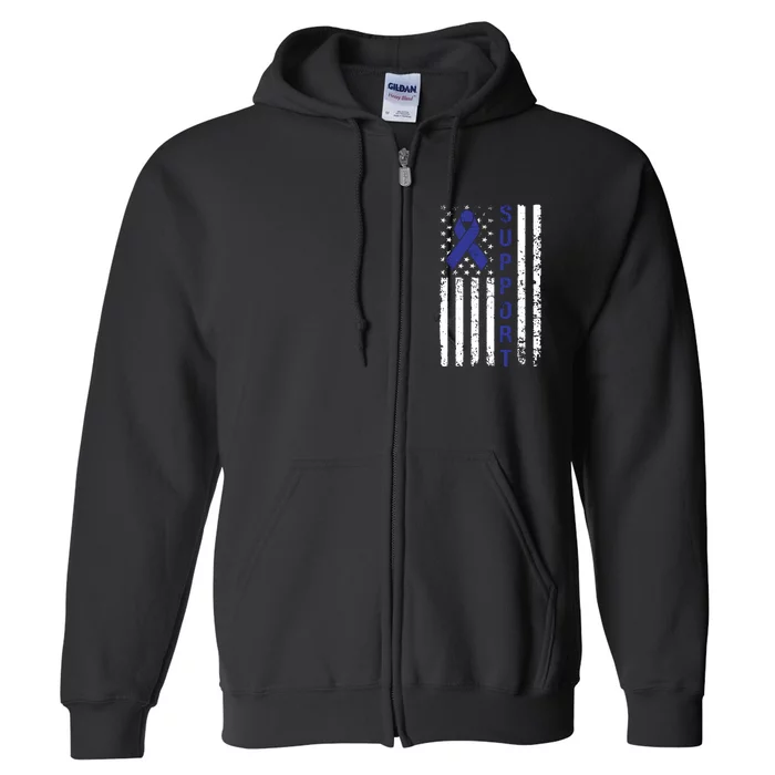 Support Colon Cancer Awareness Full Zip Hoodie