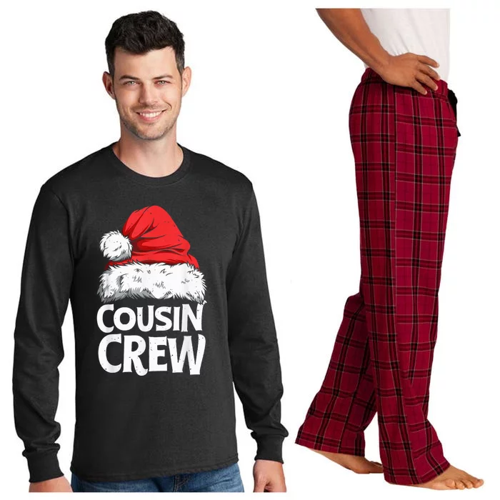 Santa Cousin Crew Christmas Family Matching Pajamas Xmas Long Sleeve Pajama Set