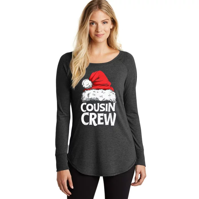 Santa Cousin Crew Christmas Family Matching Pajamas Xmas Women's Perfect Tri Tunic Long Sleeve Shirt