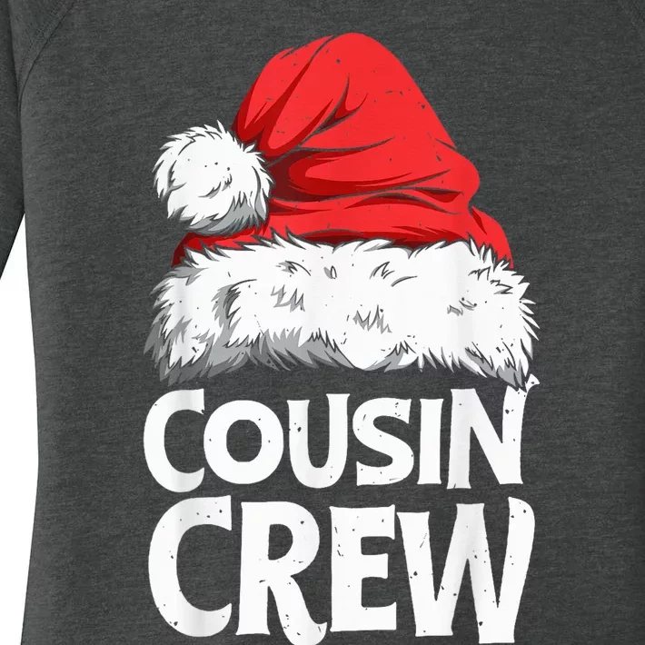 Santa Cousin Crew Christmas Family Matching Pajamas Xmas Women's Perfect Tri Tunic Long Sleeve Shirt