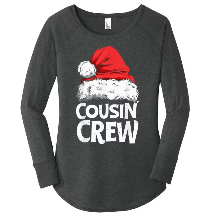 Santa Cousin Crew Christmas Family Matching Pajamas Xmas Women's Perfect Tri Tunic Long Sleeve Shirt