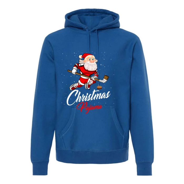 Santa Claus Christmas Pajama Ice Hockey Costume Gift Premium Hoodie