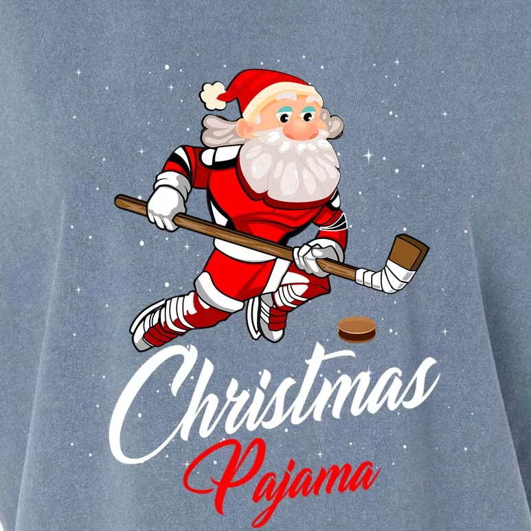 Santa Claus Christmas Pajama Ice Hockey Costume Gift Garment-Dyed Women's Muscle Tee