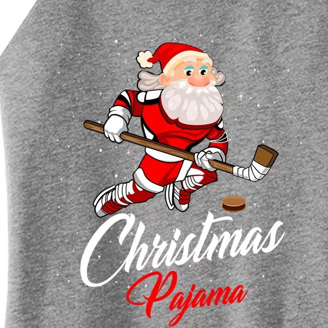 Santa Claus Christmas Pajama Ice Hockey Costume Gift Women’s Perfect Tri Rocker Tank