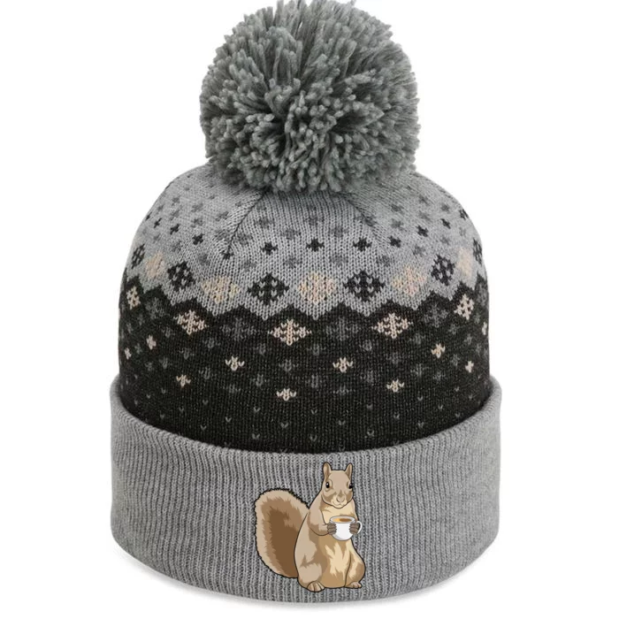 Squirrel Coffee Cup Gift The Baniff Cuffed Pom Beanie