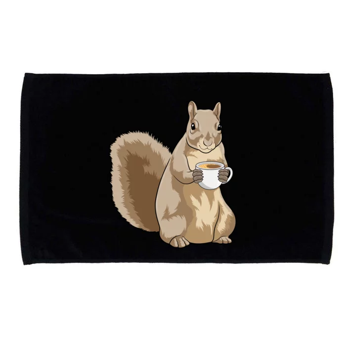 Squirrel Coffee Cup Gift Microfiber Hand Towel