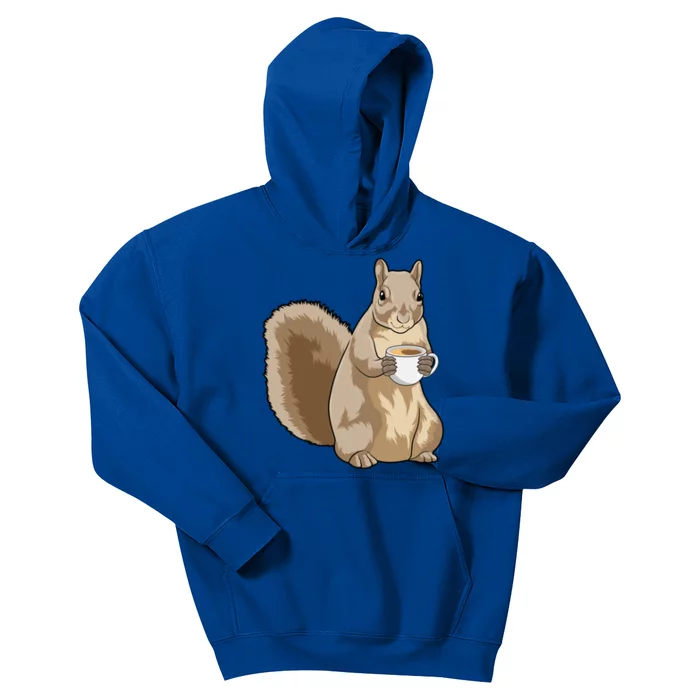 Squirrel Coffee Cup Gift Kids Hoodie