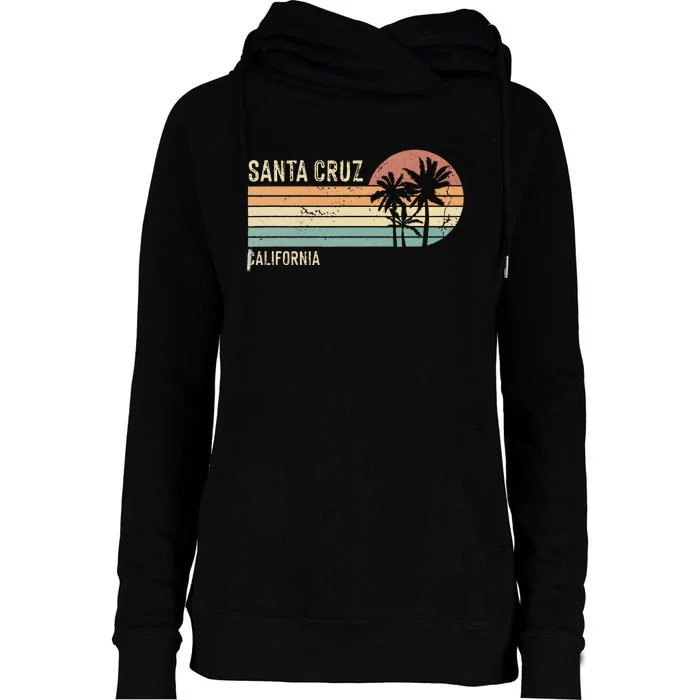 Santa Cruz California Sunset 70s 80s Womens Funnel Neck Pullover Hood