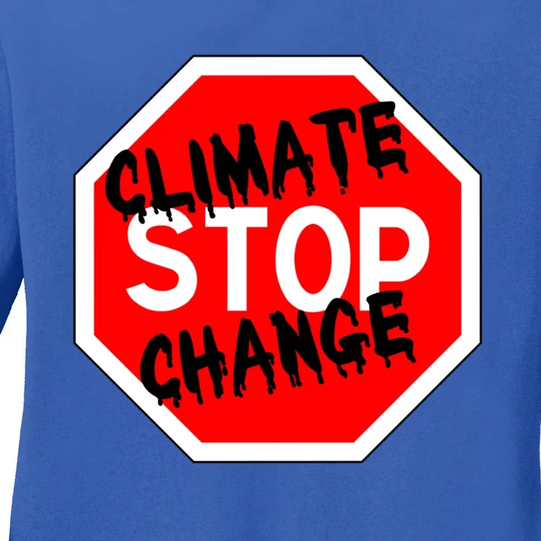 Stop Climate Change Gift Ladies Long Sleeve Shirt