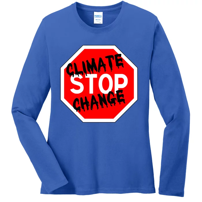 Stop Climate Change Gift Ladies Long Sleeve Shirt