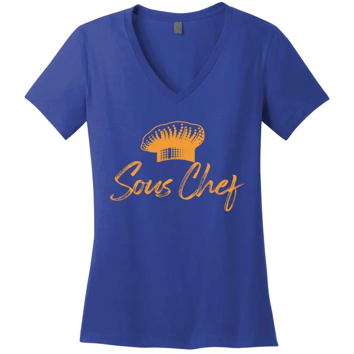 Sous Chef Culinary Cook Chefs Hat Gift Women's V-Neck T-Shirt