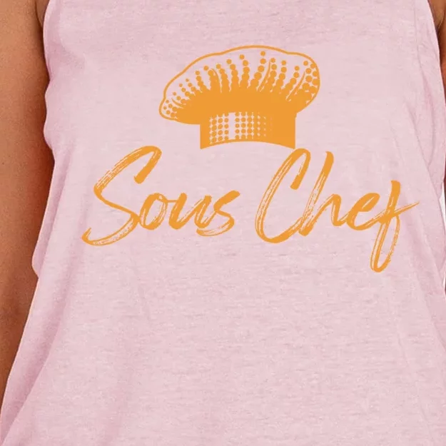 Sous Chef Culinary Cook Chefs Hat Gift Women's Knotted Racerback Tank