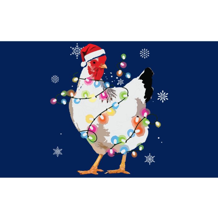 Santa Chicken Christmas Lights Farmer Xmas Chicken Lover Bumper Sticker