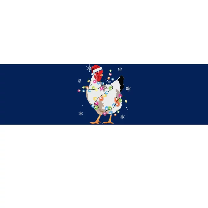 Santa Chicken Christmas Lights Farmer Xmas Chicken Lover Bumper Sticker