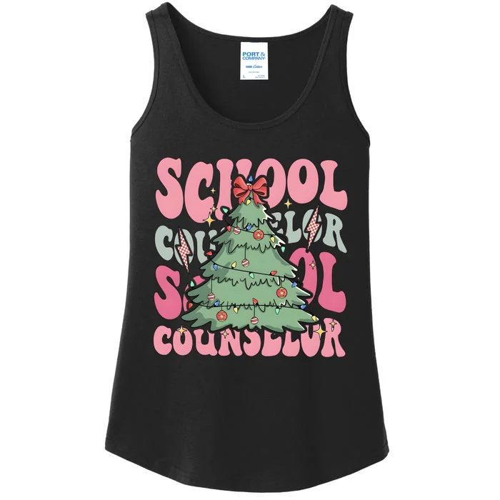 School Counselor Christmas Tree Holiday Season Ladies Essential Tank