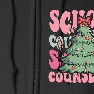 School Counselor Christmas Tree Holiday Season Full Zip Hoodie