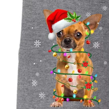 Santa Chihuahua Christmas Tree Light Pajama Xmas Dog Lovers Gift Doggie 3-End Fleece Hoodie