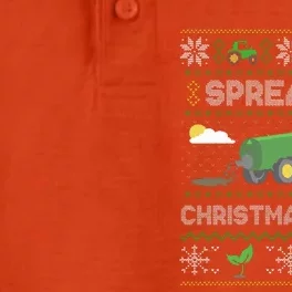 Spreading Christmas Cheer Farming Tractor Ugly Sweater Funny Dry Zone Grid Performance Polo