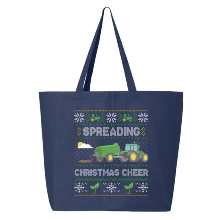 Spreading Christmas Cheer Farming Tractor Ugly Sweater Funny 25L Jumbo Tote