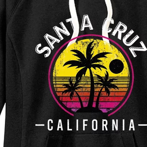 Santa Cruz California Sunset 70s 80s Surfer Summer Sun Women's Fleece Hoodie