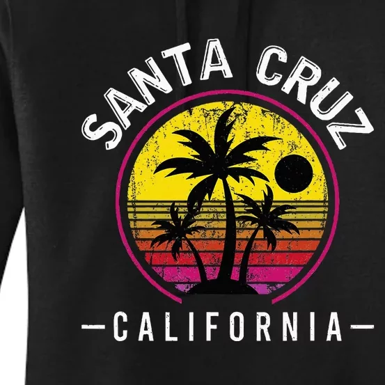 Santa Cruz California Sunset 70s 80s Surfer Summer Sun Women's Pullover Hoodie