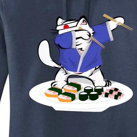 Sushi Chef Cute Gift Dabbing White Cat Cool Gift Women's Pullover Hoodie