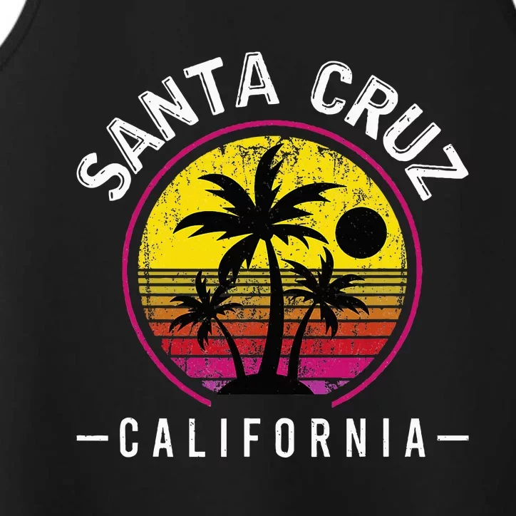 Santa Cruz California Sunset 70s 80s Surfer Performance Tank