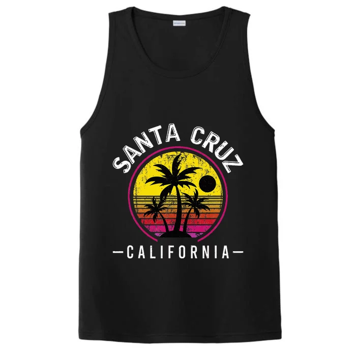 Santa Cruz California Sunset 70s 80s Surfer Performance Tank