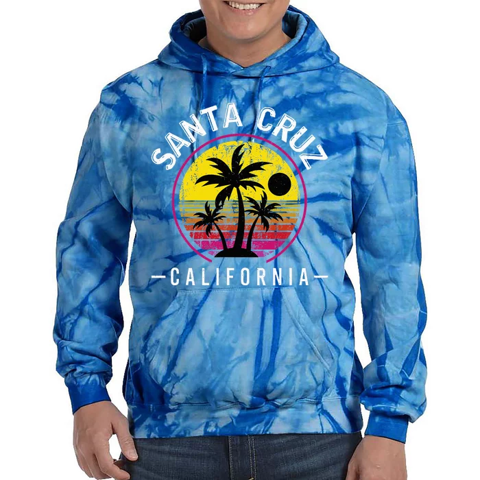 Santa Cruz California Sunset 70s 80s Surfer Tie Dye Hoodie