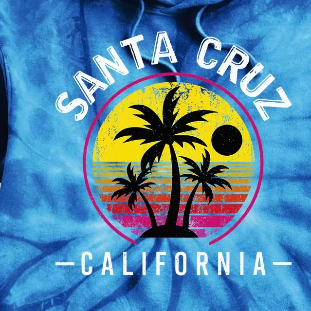 Santa Cruz California Sunset 70s 80s Surfer Tie Dye Hoodie