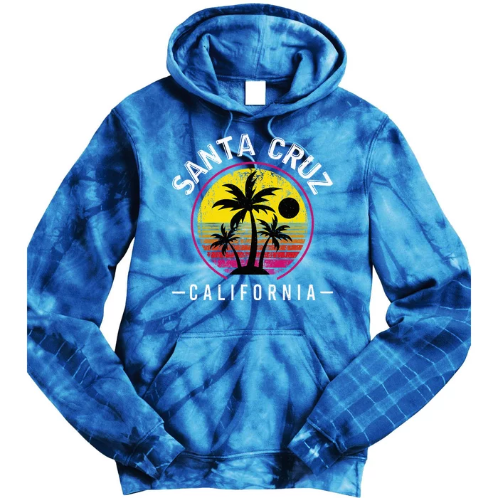 Santa Cruz California Sunset 70s 80s Surfer Tie Dye Hoodie