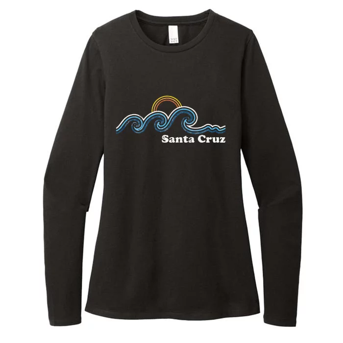 Santa Cruz California CA Sufing Waves Sunset Beach Vintage Womens CVC Long Sleeve Shirt