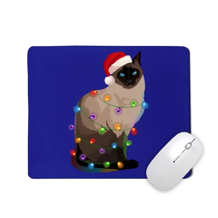 Siamese Cat Christmas Lights Xmas Cat Lover Great Gift Mousepad