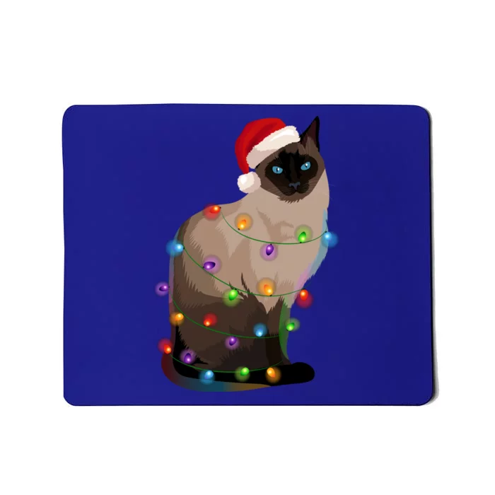 Siamese Cat Christmas Lights Xmas Cat Lover Great Gift Mousepad