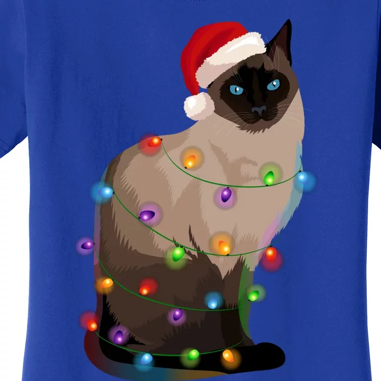 Siamese Cat Christmas Lights Xmas Cat Lover Great Gift Women's T-Shirt