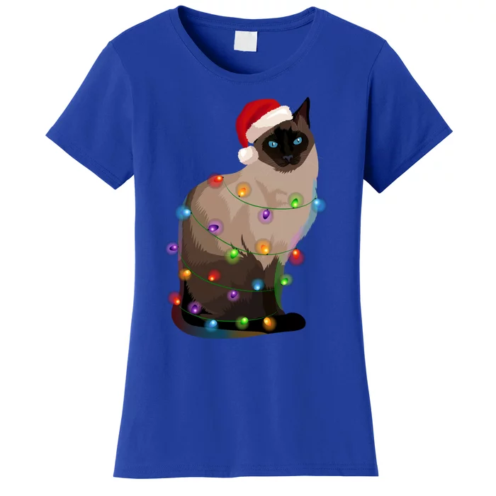 Siamese Cat Christmas Lights Xmas Cat Lover Great Gift Women's T-Shirt