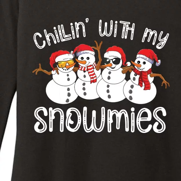 Snowman Christmas Chillin With My Snowmies Ugly Gift Womens CVC Long Sleeve Shirt