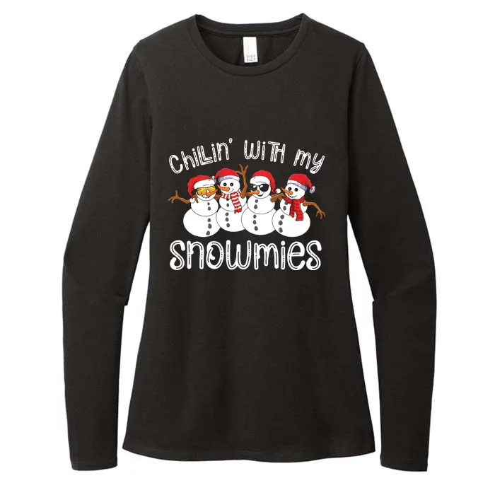 Snowman Christmas Chillin With My Snowmies Ugly Gift Womens CVC Long Sleeve Shirt