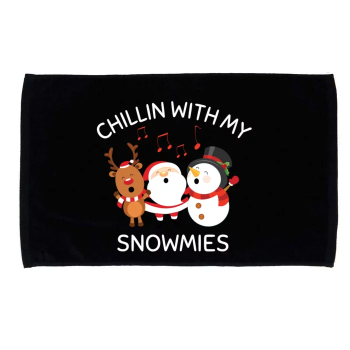 Snowman Christmas Chillin With My Snowmies Santa Microfiber Hand Towel