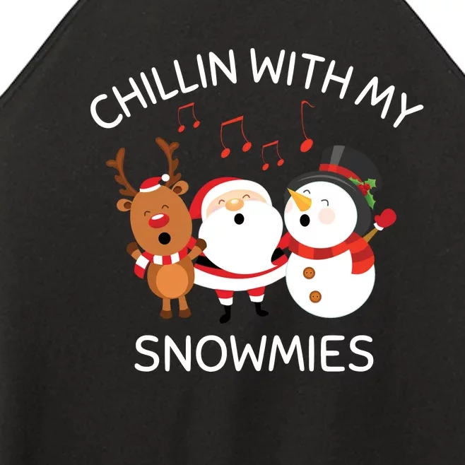 Snowman Christmas Chillin With My Snowmies Santa Women’s Perfect Tri Rocker Tank