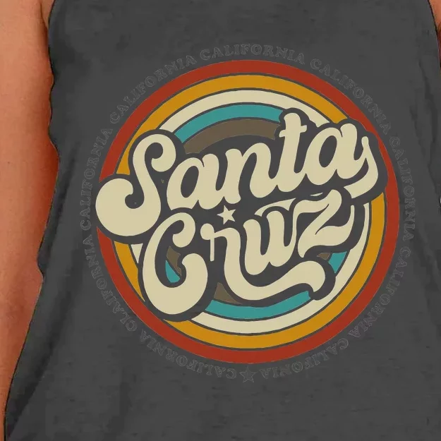 Santa Cruz city in California CA vintage Women's Knotted Racerback Tank