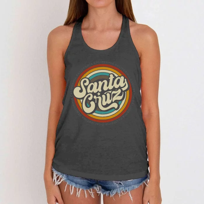 Santa Cruz city in California CA vintage Women's Knotted Racerback Tank