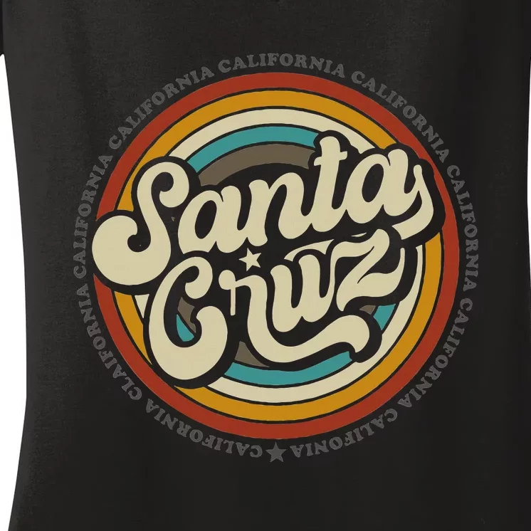 Santa Cruz city in California CA vintage Women's V-Neck T-Shirt