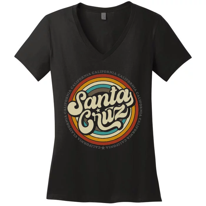 Santa Cruz city in California CA vintage Women's V-Neck T-Shirt