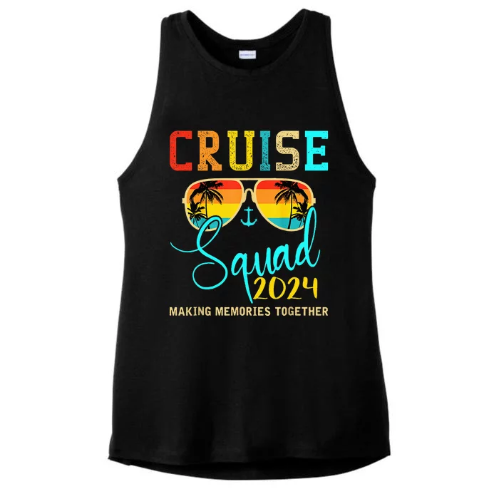 Squad Crew Cruise 2024 Summer Vacation Matching Family Group Ladies Tri-Blend Wicking Tank